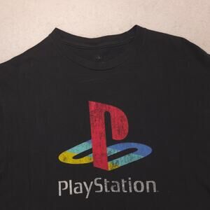 Playstation Casual Crew Neck Short Sleeve Graphic Shirt Mens Size Large L Black